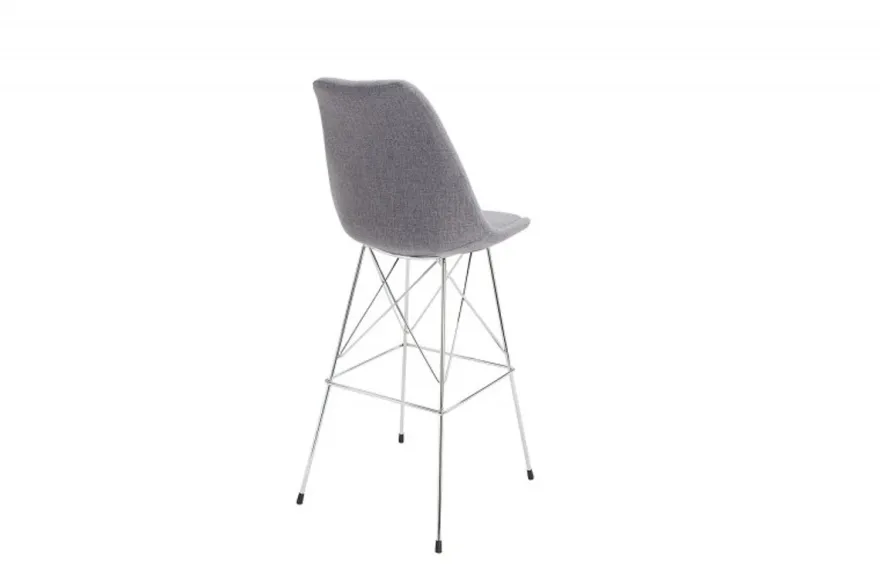 Casa Padrino Designer Barstuhl Retro Grau 49 x 50 x H. 119 cm - Barhocker mit Rückenlehne