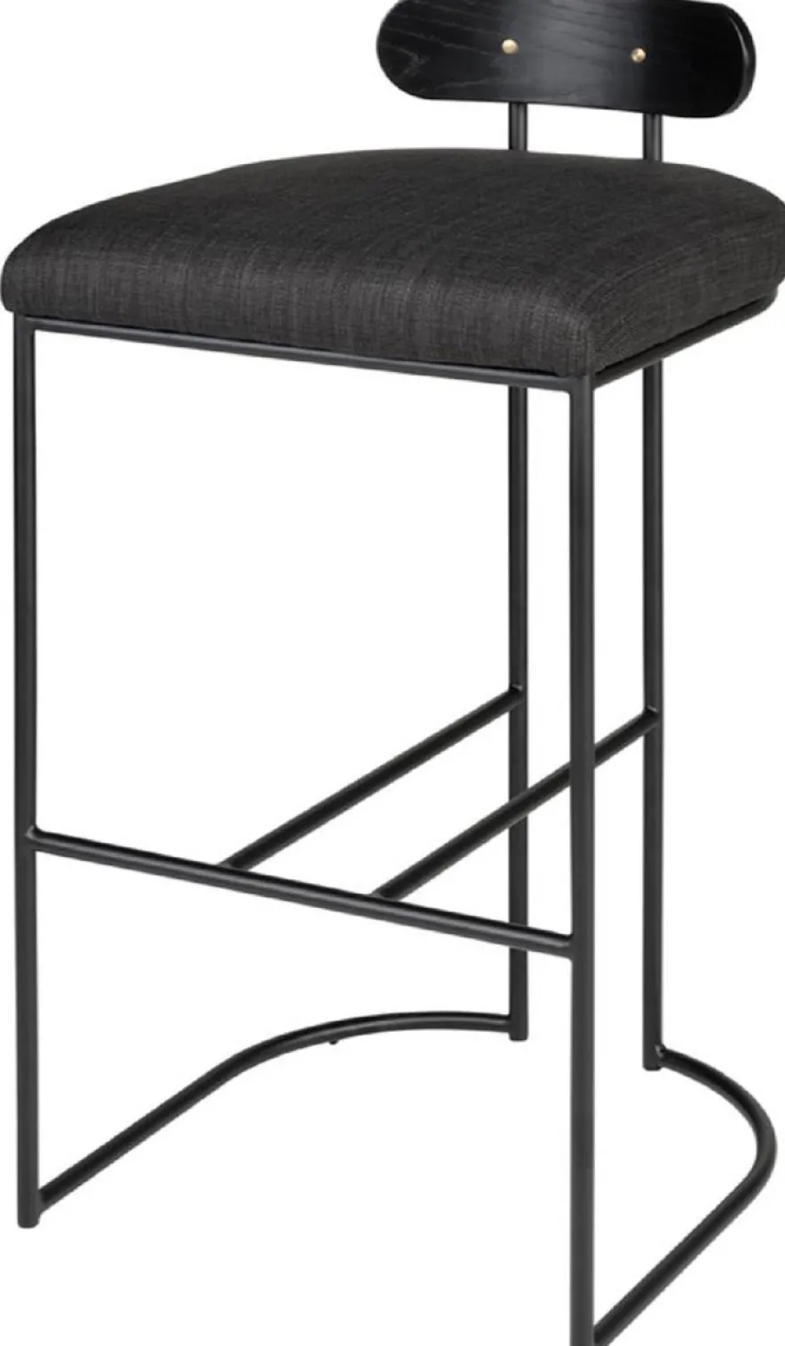 Casa Padrino Designer Barstuhl Schwarz 46 x 46 x H. 92 cm - Moderner Barhocker mit pulverbeschichtetem Stahl - Luxus Barmöbel