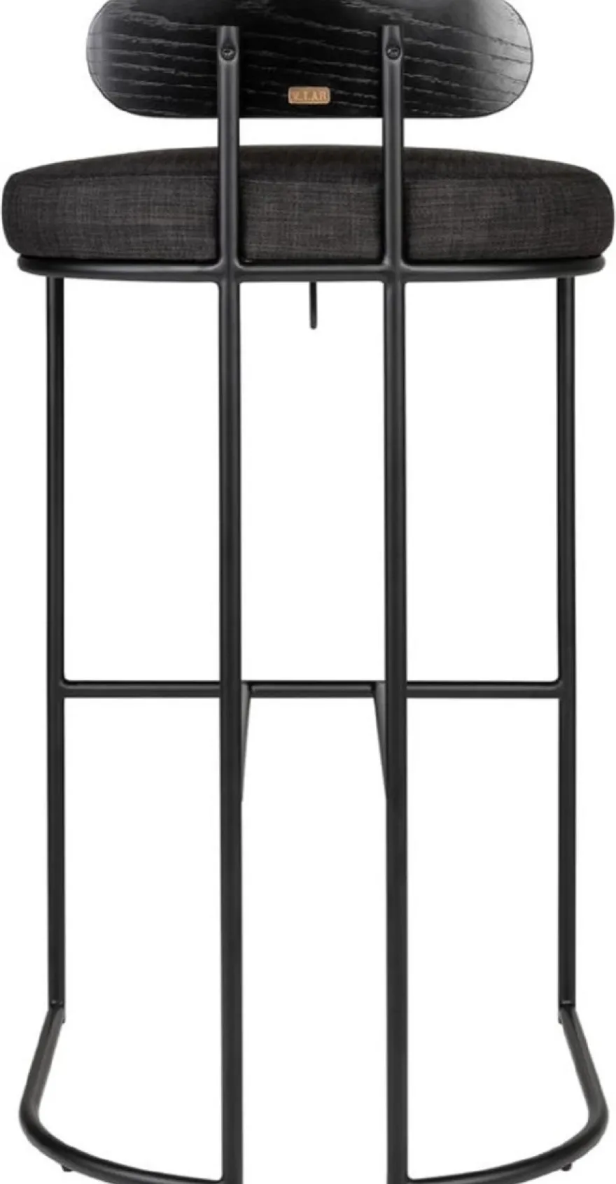 Casa Padrino Designer Barstuhl Schwarz 46 x 46 x H. 92 cm - Moderner Barhocker mit pulverbeschichtetem Stahl - Luxus Barmöbel