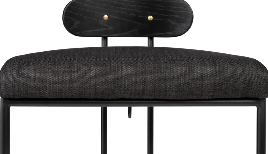 Casa Padrino Designer Barstuhl Schwarz 46 x 46 x H. 92 cm - Moderner Barhocker mit pulverbeschichtetem Stahl - Luxus Barmöbel