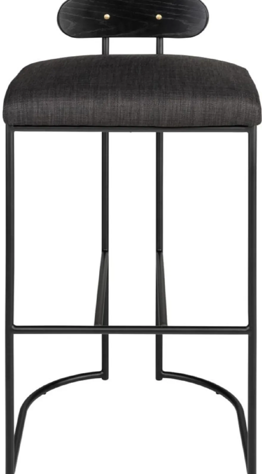 Casa Padrino Designer Barstuhl Schwarz 46 x 46 x H. 92 cm - Moderner Barhocker mit pulverbeschichtetem Stahl - Luxus Barmöbel