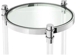 Casa Padrino Designer Beistelltisch Silber 41 x H. 90,5 cm - Luxus Beistelltisch