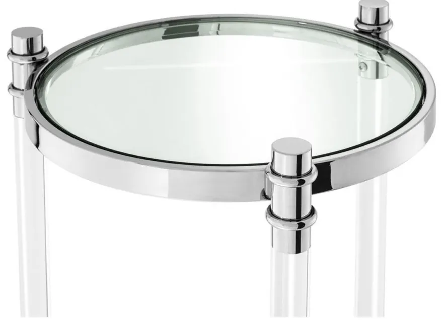 Casa Padrino Designer Beistelltisch Silber 41 x H. 90,5 cm - Luxus Beistelltisch