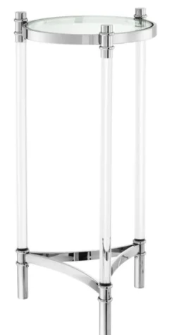 Casa Padrino Designer Beistelltisch Silber 41 x H. 90,5 cm - Luxus Beistelltisch