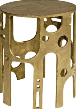 Casa Padrino Designer Beistelltisch Bronze Ø 50 x H. 60 cm - Runder Aluminium Tisch - Wohnzimmer Möbel - Luxus Möbel - Designer Möbel - Luxus Einrichtung - Designer Einrichtung