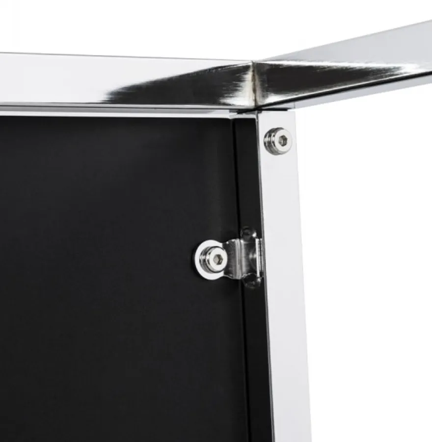 Casa Padrino Designer Beistelltisch in Schwarz und Chrom, quadratisch 42 x 42 x 44 cm