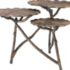 Casa Padrino Designer Beistelltisch Antik Messing 76 x 62 x H. 47 cm - Aluminium Tisch mit 3 Tischplatten - Luxus Wohnzimmer Möbel