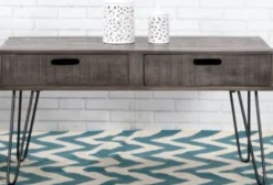 Casa Padrino Designer Beistelltisch Mango Grau 100cm - Massivholz