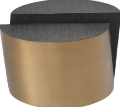 Casa Padrino Designer Beistelltisch Anthrazitgrau / Messingfarben Ø 60 x H. 42,5 cm - Designer Wohnzimmer Möbel - Luxus Qualität