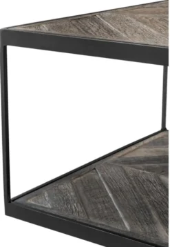 Casa Padrino Designer Beistelltisch aus verzinktem Stahl und verwittertem Eichenholz - Luxus Kollektion