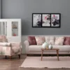 Casa Padrino Designer Bergère Sessel Stuttgart mit floralem Muster in Weiß und Rose, 93 x 80 x H 97 cm