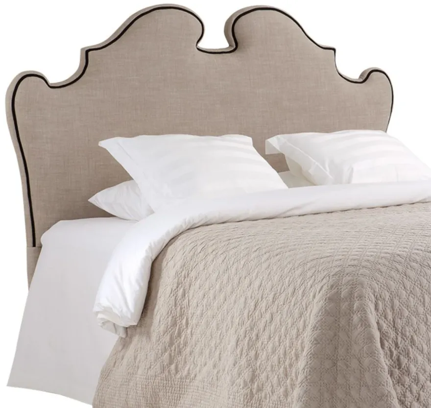 Casa Padrino Designer Bett-Kopfteil Beige 200 x H. 144 cm - Luxus Qualität