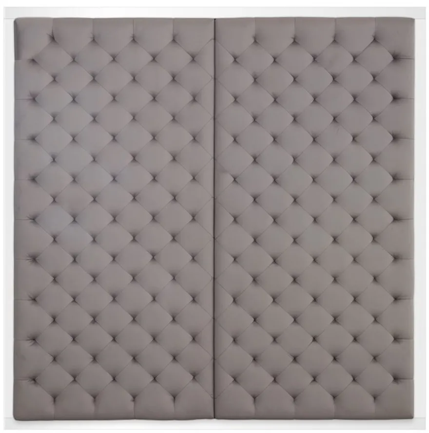 Casa Padrino Designer Bett-Kopfteil Silber-Grau 180 x H. 180 cm - Luxus Qualität