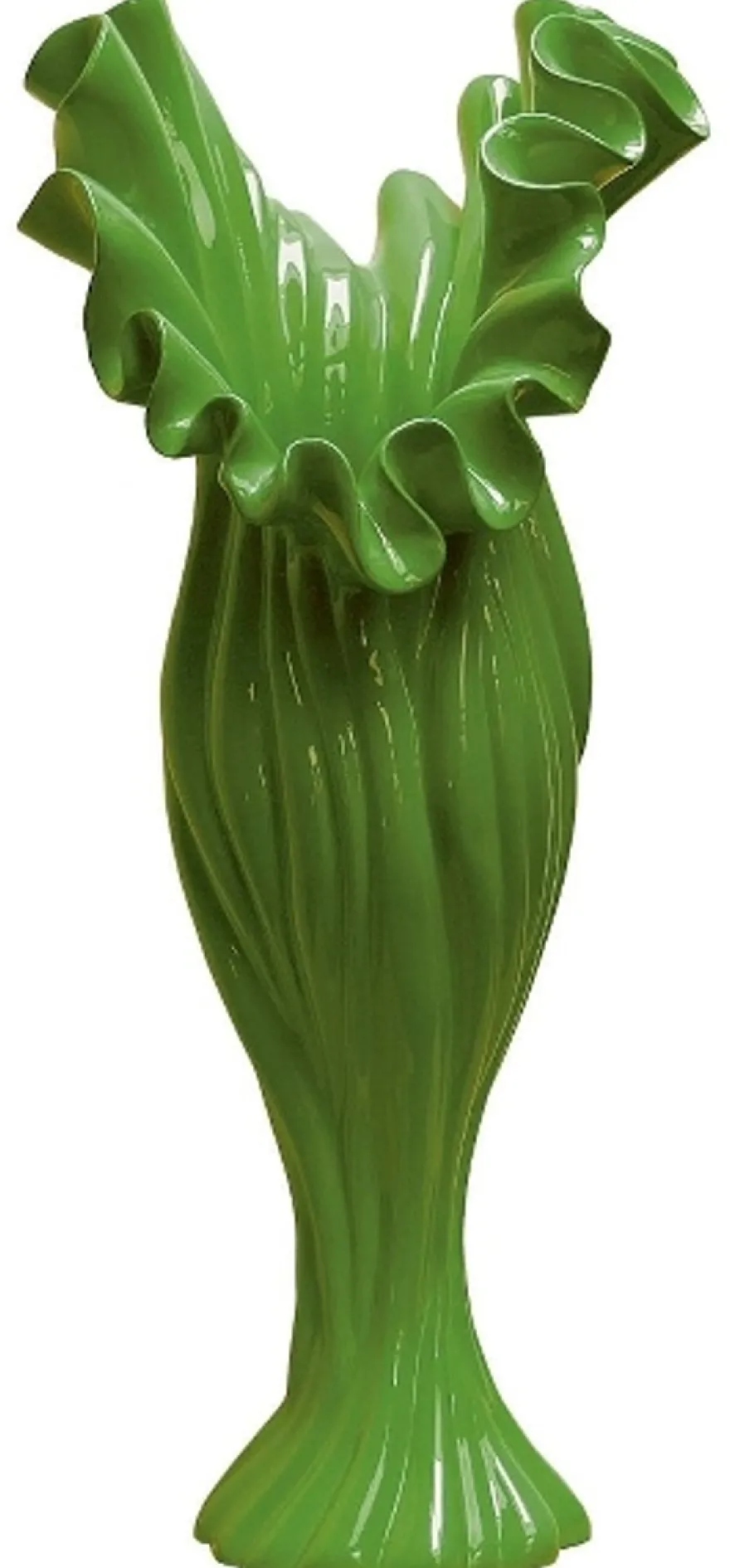 Casa Padrino Designer Blumenvase Grün B. 24 cm Höhe 60 cm - Dekovase