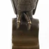 Casa Padrino Designer Bronze Skulptur Eule Bronze / Schwarz 11 x 6,7 x H. 25,3 cm - Luxus Bronzefigur