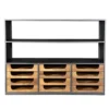 Casa Padrino Designer Buffetschrank mit Schubladen Natur / Graubraun 145 x 46 x 112 cm - Hotel Möbel