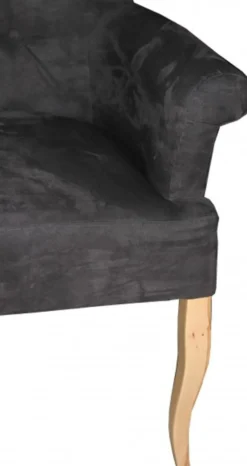 Casa Padrino Designer Chesterfield Sitzbank Sofa Dunkelgrau / Holzfarben 155 x 70 x 108 cm - Retro Salon Barock Möbel