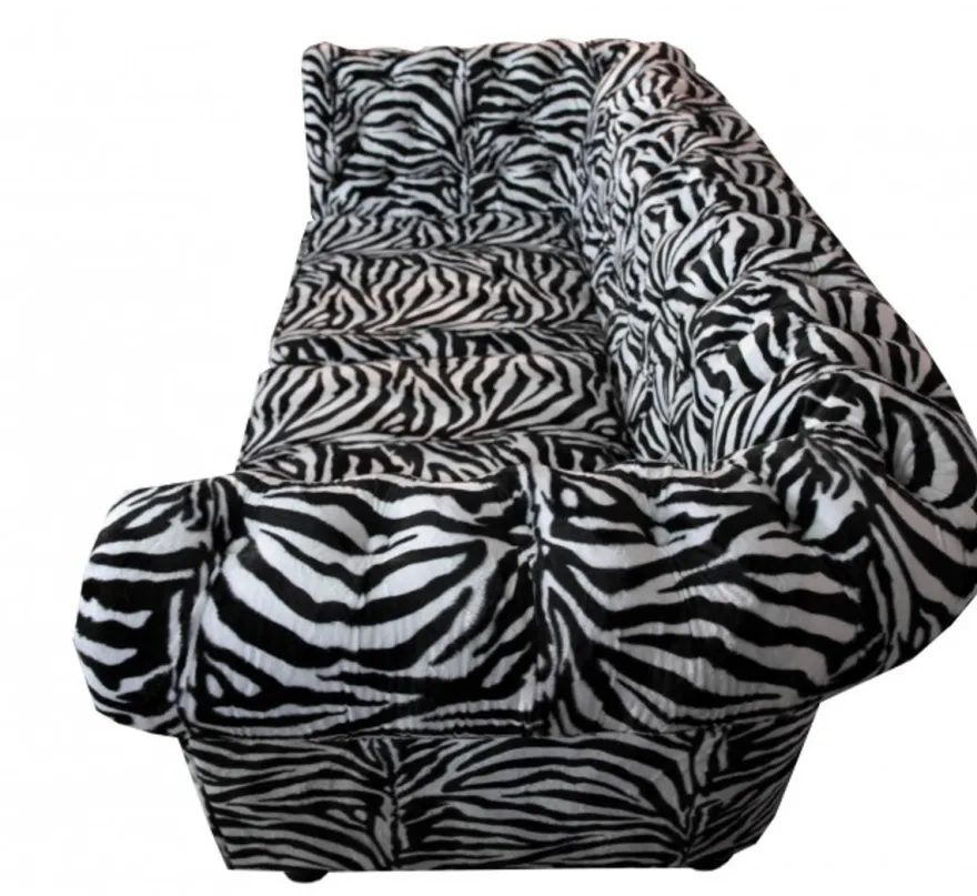 Casa Padrino Designer Chesterfield Sofa Zebra - Designer Wohnzimmer Möbel