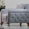 Casa Padrino Designer Club Sessel Hamburg in Taupe-Grau, stilvoller Loungesessel mit Holzfüßen, B 80 x T 80 x H 96 cm