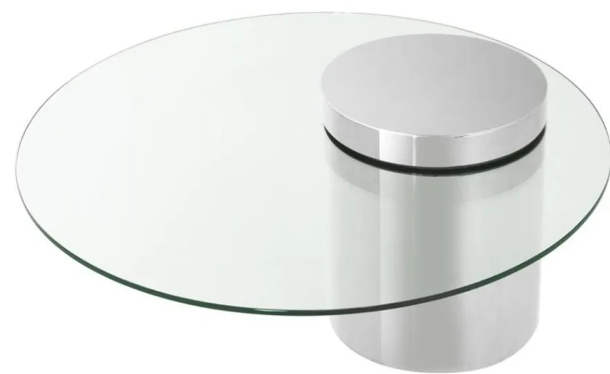 Casa Padrino Designer Couchtisch Silber 90 x H. 43 cm - Luxus Kollektion