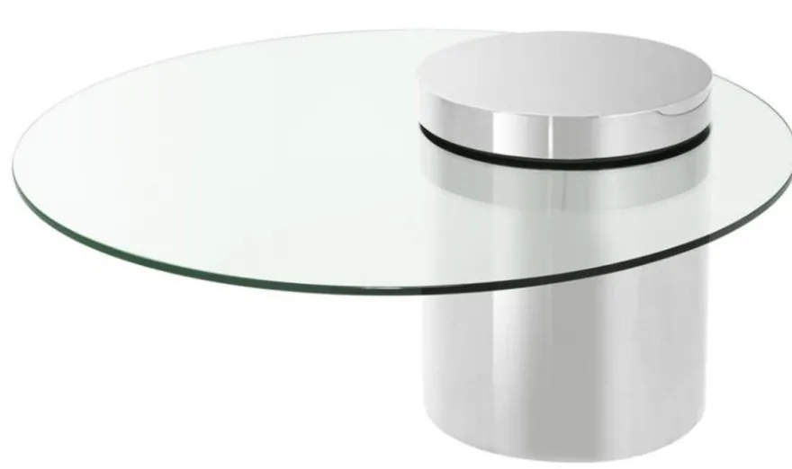 Casa Padrino Designer Couchtisch Silber 90 x H. 43 cm - Luxus Kollektion