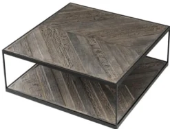 Casa Padrino Designer Couchtisch aus verzinktem Stahl und verwittertem Eichenholz - Luxus Kollektion
