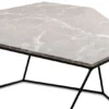 Casa Padrino Designer Couchtisch Grau / Schwarz 75 x 58 x H. 35 cm - Luxus Wohnzimmertisch mit Marmorplatte