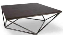Casa Padrino Designer Couchtisch Dunkelbraun / Silber 100 x 100 x H. 38 cm - Luxus Wohnzimmertisch mit gebeizter Eichenfurnierplatte - Wohnzimmermöbel