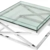 Casa Padrino Designer Couchtisch Silber 100 x 100 x H. 46,5 cm - Luxus Hotel Möbel