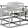 Casa Padrino Designer Couchtisch Silber / Grau 120 x 120 x H. 42 cm - Luxus Wohnzimmermöbel