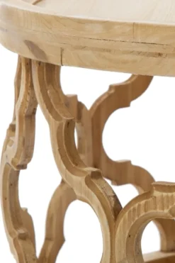 Casa Padrino Designer Couchtisch Naturfarben Ø 80 x H. 37 cm - Moderner Runder Holz Wohnzimmertisch