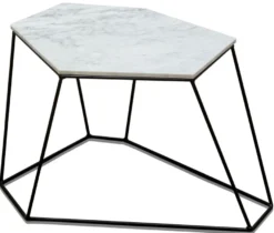 Casa Padrino Designer Couchtisch Weiß mit Muster / Schwarz 64 x 48 x H. 40 cm - Luxus Wohnzimmertisch mit Marmorplatte