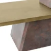 Casa Padrino Designer Couchtisch Messing / Antik Kupfer 115 x 60 x H. 53 cm - Wohnzimmertisch aus Glasfaserverstärktem Beton - Luxus Qualität