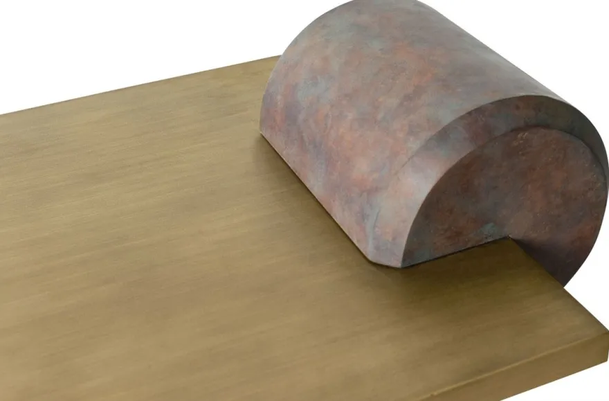 Casa Padrino Designer Couchtisch Messing / Antik Kupfer 115 x 60 x H. 53 cm - Wohnzimmertisch aus Glasfaserverstärktem Beton - Luxus Qualität