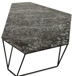 Casa Padrino Designer Couchtisch Schwarz mit Muster / Schwarz 89 x 54 x H. 30 cm - Luxus Wohnzimmertisch mit Marmorplatte