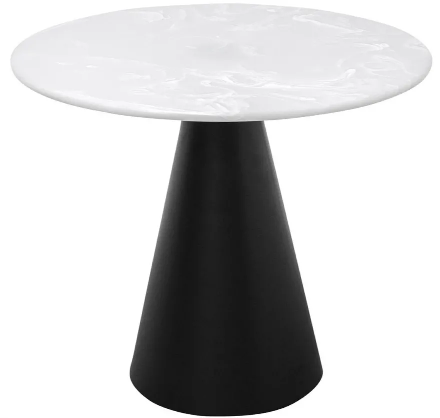 Casa Padrino Designer Couchtisch Schwarz / Weiß 70 x H. 60 cm - Wohnzimmertisch