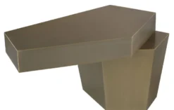 Casa Padrino Designer Couchtisch Messingfarben 82 x 52 x H. 45 cm - Metall Wohnzimmertisch mit gebürsteter Messing Oberfläche und Zementfüllung - Luxus Qualität
