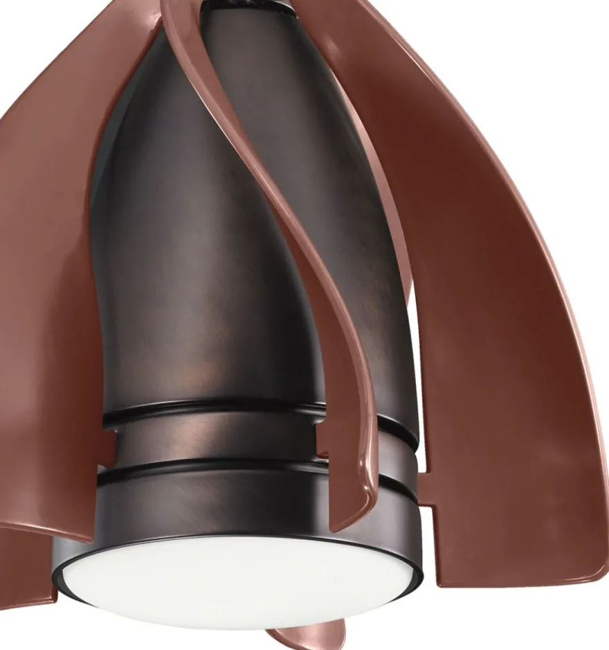 Casa Padrino Designer Deckenventilator mit LED Beleuchtung und Fernbedienung Bronze / Braun Ø 38 cm - Luxus Qualität