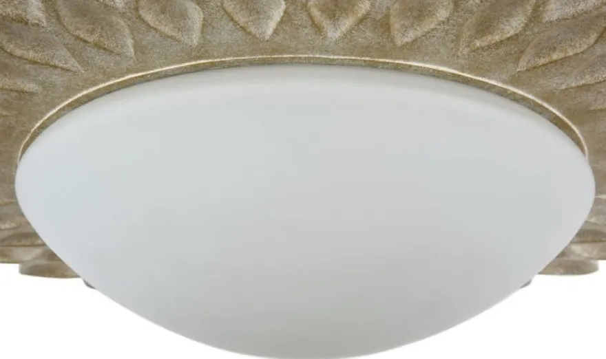 Casa Padrino Designer Deckenleuchte Cremegold / Weiß Ø 56 x H. 10,3 cm - Moderne Deckenlampe