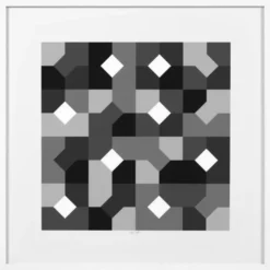 Casa Padrino Designer Deko Bilder Set Abstrakte Kunst Schwarz / Grau / Weiß 75 x H. 75 cm - Luxus Kunstdrucke mit Holzrahmen
