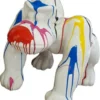 Casa Padrino Designer Dekofigur Gorilla Affe Weiß / Mehrfarbig H. 70 cm - Wetterbeständige Deko Skulptur - Wohnzimmer Garten Terrassen Deko