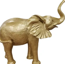 Casa Padrino Designer Dekofigur Elefant Gold 160 x H. 160 cm - Riesige Deko Skulptur - Gartendeko