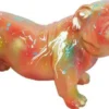 Casa Padrino Designer Dekofigur Hund Bulldogge Mehrfarbig 55 x H. 32 cm - Wetterbeständige Deko Skulptur - Wohnzimmer Deko - Garten Deko - Designer Deko
