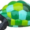 Casa Padrino Designer Dekofigur Schildkröte Schwarz / Grün / Blau 110 x 48 x H. 45 cm - Wetterbeständige Deko Skulptur - Wohnzimmer Deko - Garten Deko - Designer Deko Tierfigur