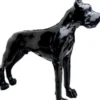 Casa Padrino Designer Dekofigur Hund Deutsche Dogge Schwarz 125 x H. 110 cm - Lebensgroße Deko Skulptur - Wetterbeständige Tierfigur