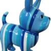 Casa Padrino Designer Dekofigur Chihuahua Hund Blau / Weiß H. 55 cm - Wetterbeständige Deko Skulptur - Wohnzimmer Deko - Garten Deko - Designer Deko Tierfigur