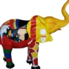 Casa Padrino Designer Dekofigur Elefant Mehrfarbig 160 x H. 160 cm - Riesige Deko Skulptur - Gartendeko