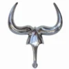 Casa Padrino Designer Deko Gazelle aus poliertem Aluminium H 47 cm, B 36 cm - Wandfigur - Geweih - Wandgeweih