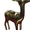 Casa Padrino Designer Deko Hirsch Figur Gold - poliertes Aluminium - 28 x 14 x 36 cm