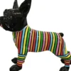 Casa Padrino Designer Deko Hund Bulldogge mit Streifen Schwarz / Mehrfarbig 190 x H. 178 cm - Riesige Dekofigur - Gartendeko Skulptur - Gartenfigur